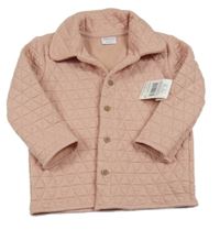 Nové - Staroružová prešívaná tepláková košeľová bunda F&F