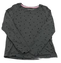 Tmavošedé triko se srdíčky Primark