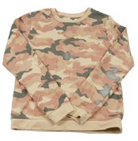 Béžovo-starorůžovo-tmavosivá army mikina Pep&Co