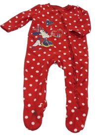 Červený puntíkatý fleecový overal s Minnie George