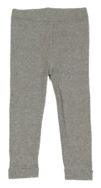 Sivé rebrované pletené tepláky Primark