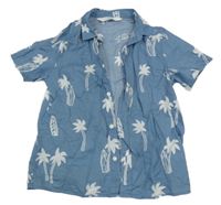 Modrá košile s palmami H&M