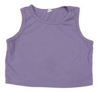 Levandulový rebrovaný crop top Shein