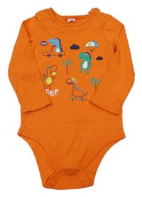 Oranžové body s dinosaury