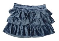 Modrá zamatová vrstvená sukňa H&M