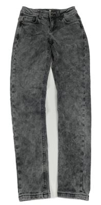 Šedé melírované skinny rifle