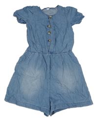 Modrý riflový kraťasový overal Next