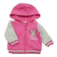 Ružovo-sivá prepínaci mikina s Minnie a kapucňou Disney