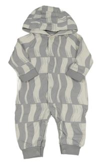 Sivo-biela vzorovaná tepláková kombinéza s kapucňou John Lewis