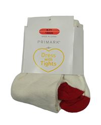 Nové - smetanovo-červené punčocháče Primark