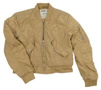 Béžová šusťáková zateplená crop bunda Page one young