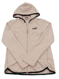 Světlerůžová propínací mikina s logem a kapucí PUMA