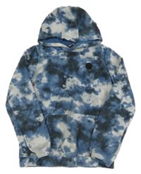 Tmavomodro-sivá army fleecová mikina s kapucňou Pep&Co