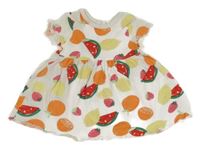 Bílo-barevné šaty s ovocem Primark