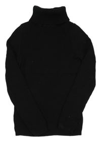 Čierny rebrovaný ľahký sveter s rolákom George