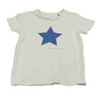 Biele tričko s modrou hviezdou