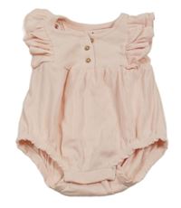 Svetloružové rebrované body s volánikmi