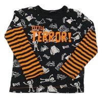 Černo-oranžové triko s příšerkami George
