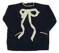 Tmavomodrý ľahký sveter s mašlou Mamas&Papas