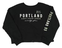 Čierna crop mikina s nápisom H&M