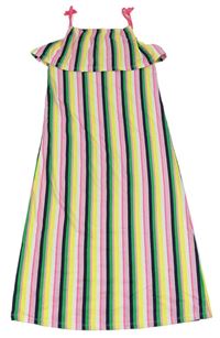 Farebné pruhované bavlnené maxi šaty George