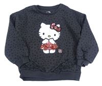 Tmavosivá mikina s Hello Kitty a leopardím vzorom C&A