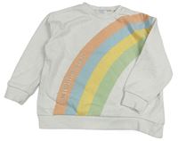 Biela melírovaná mikina s dúhou Primark