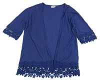 Tmavomodrý cardigan s čipkou zn. Matalan