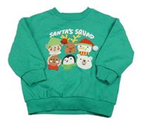 Zelená vianočná mikina so zvieratkami a nápisom F&F