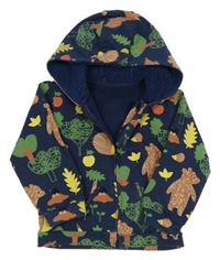 Tmavomodro-farebná prepínaci mikina so zvieratkami a kapucňou M&S
