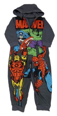 Antracitová tepláková kombinéza se superhrdiny a kapucí George