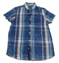 Tmavomodro-bílo-červená kostkovaná košile Next