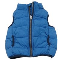 Modrá šušťáková zateplená vesta