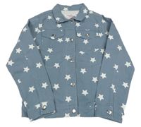 Svetlošedá -modrá rifľová bunda s hviezdami
