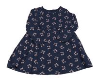 Tmavomodré šaty s kočičkami