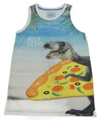 Světlemodro-bílé tílko s dinem Matalan