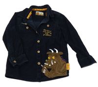 Tmavomodrá manšestrová košile s Gruffalem Tu