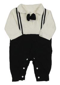 Bílo-černý overal s motýlkem 