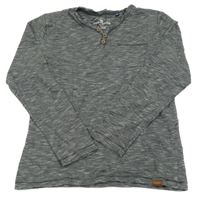 Sivo-biele pruhované tričko Tom Tailor