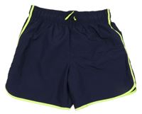 Tmavomodro-neonově žluté plážové kraťasy H&M