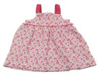 Bielo-ružové kvetované šaty