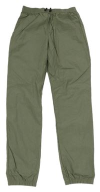 Khaki šusťákové cuff kalhoty H&M