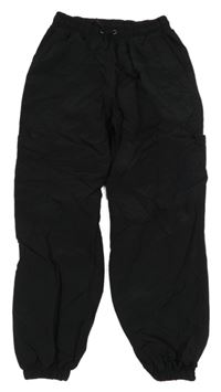 Černé šusťákové cargo cuff kalhoty Matalan