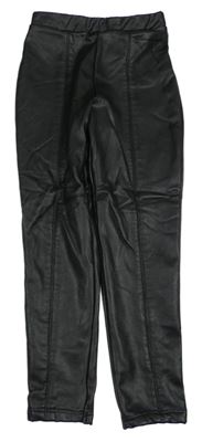 Černé koženkové zateplené legíny Matalan
