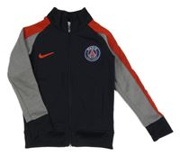 Tmavomodro-červeno-biela prepínaci mikina s proužky - Paris Saint Germain Nike
