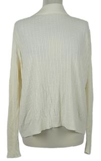 Dámský smetanový vzorovaný lehký svetr se stojáčkem M&S