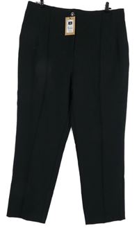 Nové - Dámske čierne nohavice s pukmi