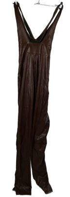 Dámský hnědý koženkový kalhotový overal PrettyLittle Thing