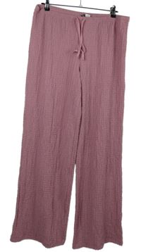 Dámske ružové mušelínové palazzo nohavice H&M