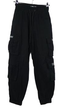Dámske čierne cargo nohavice s vreckami FB sister